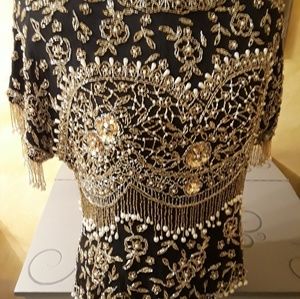 Black Tie Oleg Cassini Beaded Top